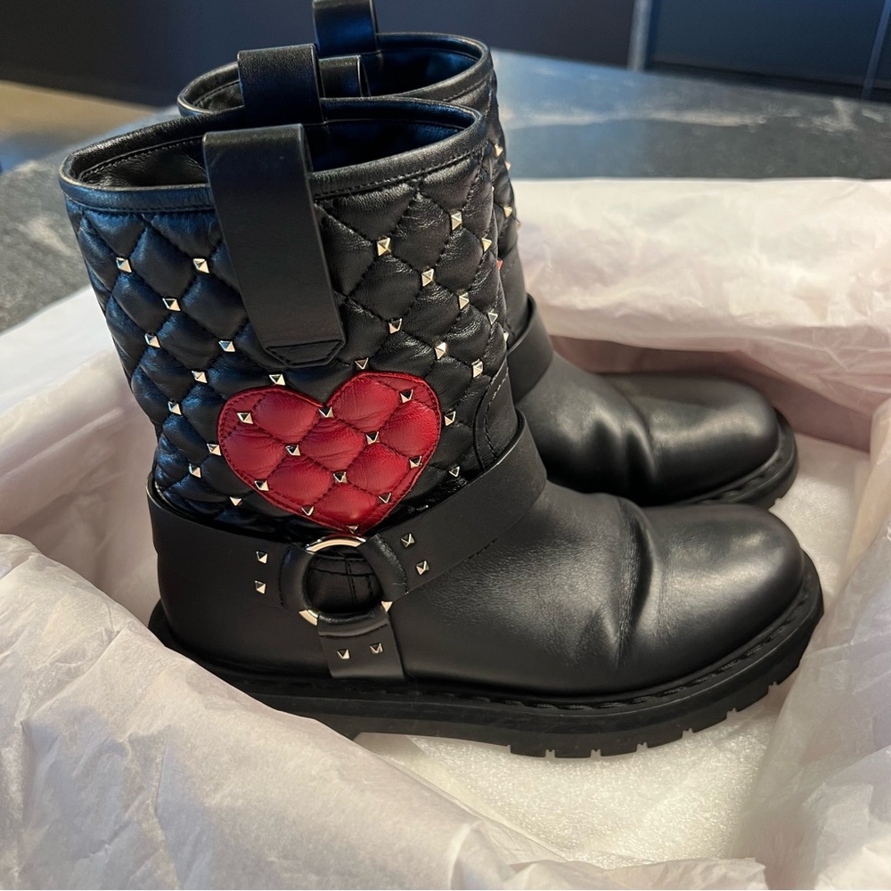 Valentino rockstud biker boots